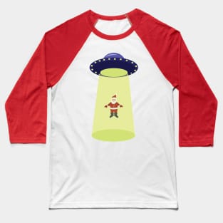 Santa being abducted by UFO Baseball T-Shirt